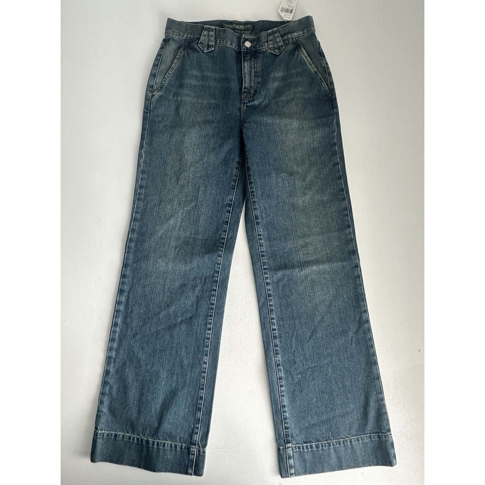 NWT! Women's Lauren Jeans Co. Trouser Wide Straight Leg Jeans